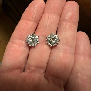 Elegant Silver Floral Stud Earrings